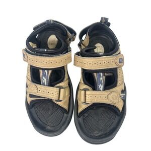 FootJoy Mens Golf Sandals Tan Black Spiked Adjustable Straps 48805 Size 8 M